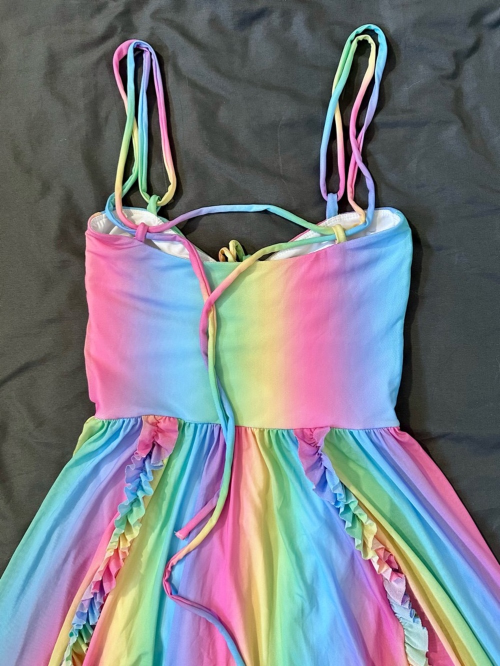 Blackmilk Rainbow Ice Cream Frills on Frills Midaxi Dress XS NWT Pastel Boho - Picture 11 of 11